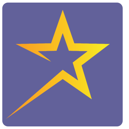 yellow star with purple background