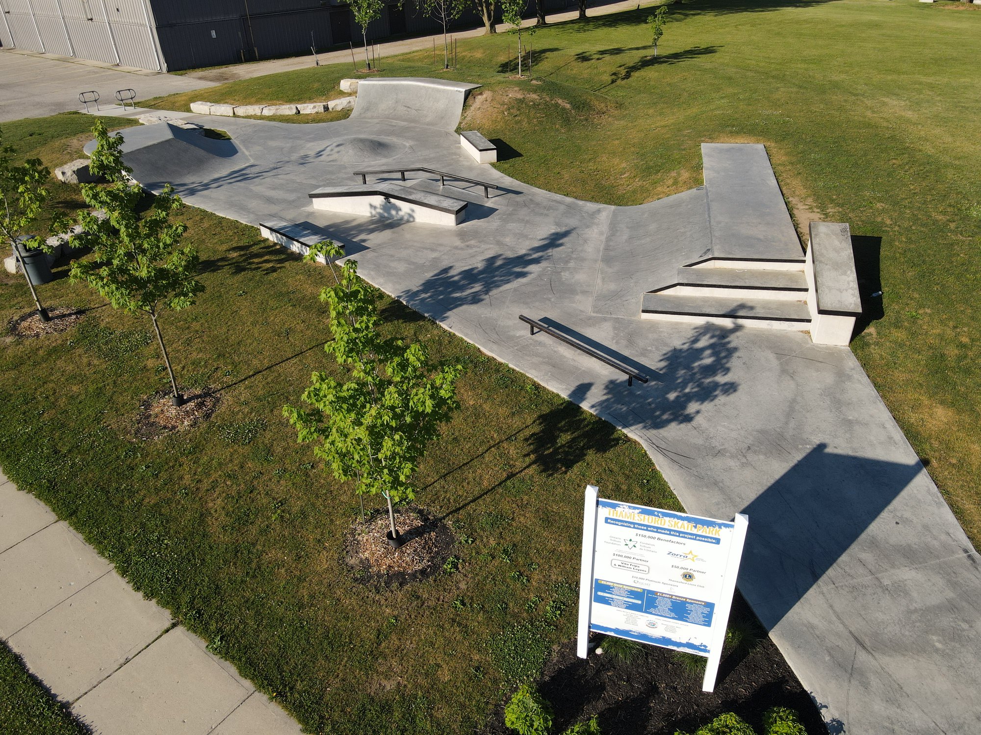 Overhead view of Skate Park
