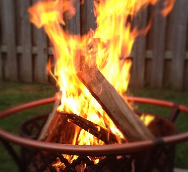fire in a fire pit
